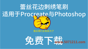蕾丝花边刺绣笔刷:适用于Procreate与Photoshop-半文绿软